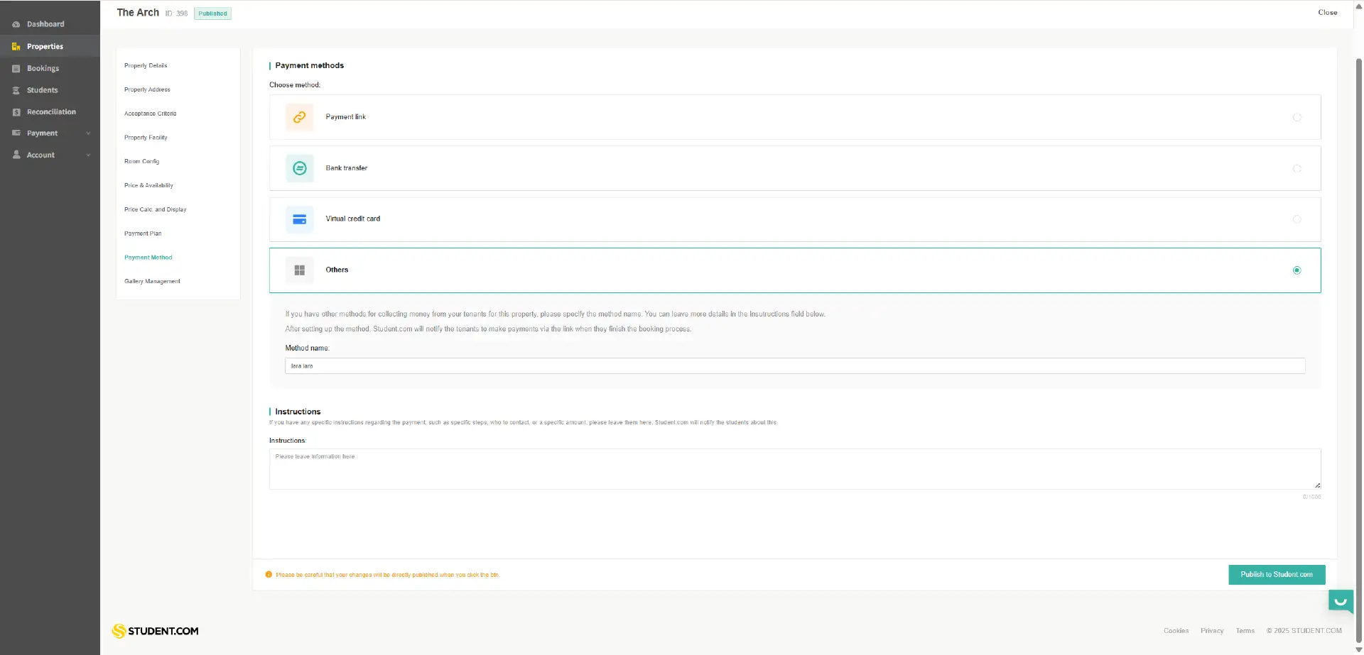 Create Payment Method